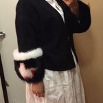 Angola cardigan with real fur. Xs Black Photo 0