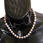 Monet Vintage white and gold beaded costume necklace signed Photo 1