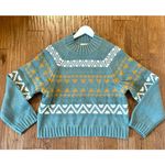Universal Threads Universal Thread green fair isle mock neck sweater M Photo 9