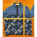 LANDS' END HERITAGE FLEECE SNAP NECK PULLOVER JACKET TOP WOMENS PLUS 2X Blue Photo 12