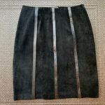 EUC Alfani Suede and Leather Striped Pencil Skirt Black Size 8 Photo 0