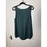 Loft Tank Top Women's L Deep Teal Green Blue Satin Flowy Photo 1