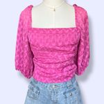 Amanda Uprichard  Fuchsia Geometric Blouse Photo 0