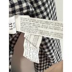 ZARA  Blouse Top XS Gingham Check Cold Shoulder Tie Back Bell Sleeve Black White Photo 11