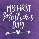 Bella Canvas My First Mother's Day Graphic Purple Pregnancy‎ Tee Shirt Size M Short Sleeve Photo 5