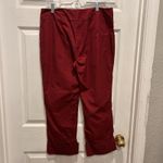 Banana Republic Factory Dark Red Stretch Cuffed Cropped Pants Women's Size 10 Photo 3