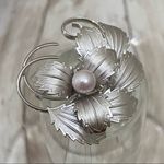 Vintage Asian 3D Flower Faux Pearl Brooch Photo 5