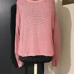 Madewell  Pink Crew Neck Crochet Look Sweater with Rollneck Photo 0