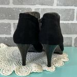 Bandolino  | Boots Womens 7.5 M Madyson Casual Side Zip Bootie Black Fabric Heels Photo 1