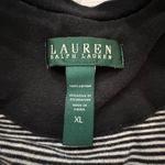 Ralph Lauren Lauren Black & White Stripe Print Ruffle V-Neck Nightgown Size XL Photo 2