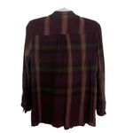 Burberry  BRIT - Purple Plum Plaid Button Down Shirt, Ruffle - Small, Like New Photo 1