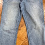 Tory Burch  Embroidered Hem Jeans Women’s Size 29 Light Wash Straight Leg Raw Hem Photo 5