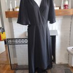 Lulu’s Farah Black Polka Dot Flutter Sleeve Midi Wrap Dress Size M Photo 2