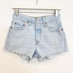 Levi's Levi’s 501 Button Fly Denim High Rise Cut Off Blue Jean Shorts Casual Western 25 Photo 2