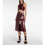 Ganni Sequined Ruched Crop Top in Port Royale Size 32 Photo 1