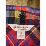 Brooks Brothers Brooks‎ Brothers Red Fleece Plaid Button Down Shirt Women's 12 Lace Back Photo 2