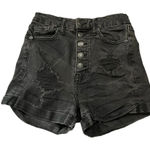Aeropostale  Super High Rise Curvy Midi Denim‎ Shorts Button fly Size 2 Photo 0