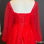 Women’s Red Short Stars & Moons Party Homecoming Dress Corset Back Size 0 NEW Photo 4