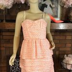Alice + Olivia  PEACH AND CREAM TIERED TWEED MINI DRESS (6) Photo 1