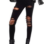 Topshop Black Ripped Skinny Jeans Photo 0