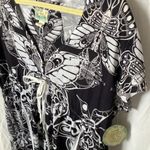One World  Beach Monarch Butterfly Patterned Coverup- Hood- Drawstring waist- S Photo 13