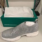 Lauren Lorraine  Sliver Rhinestone Sneakers Size 9 Photo 0