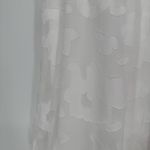 LC Lauren Conrad White Floral Flutter Cap Sleeve Blouse Medium Ruffle Trim Top Photo 4