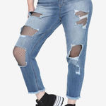 Cello Indigo destructed fishnet size 16 jeans Photo 0