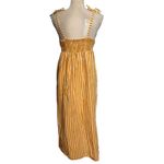 Emerson Fry India Collection Size M Cayman Dress Marigold Stripe Organic Linen Yellow Size M Photo 3