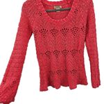 Lucky Brand  Open Knit Crochet Sweater Womens Size M Cotton Pullover Photo 2