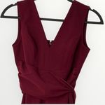 Dress the Population Alessia Wine Burgundy V-Neck Tie Waist Crepe Size XS NWT Photo 15