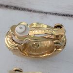 Swavorski Vintage Swarovski Clip On Earrings Statement Gold Tone & Clear Crystal Photo 5