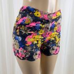 Women's Dani Collection Colorful Abstract Scalloped Hem Shorts Size Small Pink Photo 2