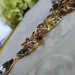 Stunning Statement Gold Smokey Grey Crystal Brooch Pin Photo 8