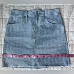 Madewell  Stretch Straight Mini Skirt Blue Gingham: Raw-Hemmed Edition - 27 Photo 3