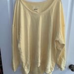 Aerie Summer Daze Sweatshirt in Yellow Off The Shoulder Size Large Photo 0