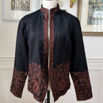 Coldwater Creek NWT Black Brown Embroidered Jacket $100 16 Photo 0