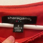 Sharagano 2/$30 sun-dried tomato red dress 8 long sleeves crochet tea length Photo 3