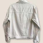 White Distressed Denim Jacket for Women Size Small Cropped Ripped Casual Fall Photo 2