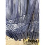 Entro  Velvet Mesh Long Sleeve Gown Maxi Dress Blue Size L Evening Formal Holiday Photo 5