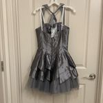 Masquerade  Gray Homecoming Dress Photo 3