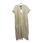 ZARA ZW Collection Kaftan Tunic Maxi Dress in Butter Yellow Stripe NWT Sz. S Photo 5