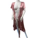 Blue Rain Francescas Wrap Dress Women’s Size M Pink Shimmer Ruffle Tie V-Neck Photo 2