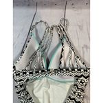 La Blanca  Size 8 One Piece Swimsuit Black White Boho Geometric Halter Back Photo 4