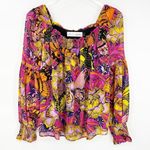 Anthropologie NEW x Alexandra Farmer Puff Sleeve Butterfly Blouse S Photo 0