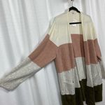 Madewell Antique Cream Colorblock Stripe Wool Blend Kent Cardigan Sz.2x NWT Photo 7