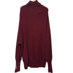 Free People Burgundy Oversize Knit Turtleneck Cowl Neck Sweater Dress Large Photo 6