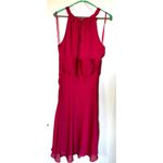 Le chateau  Raspberry Floral Appliqué Halter Dress Photo 4
