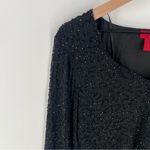 J Laxmi Black All Over‎ Beading Sheer Chiffon Flate Sleeve Asymmetrical Blouse Size XL Photo 1