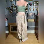 Loft Wide Leg Stretchy Corduroy Tan Pants Size 4 Photo 3